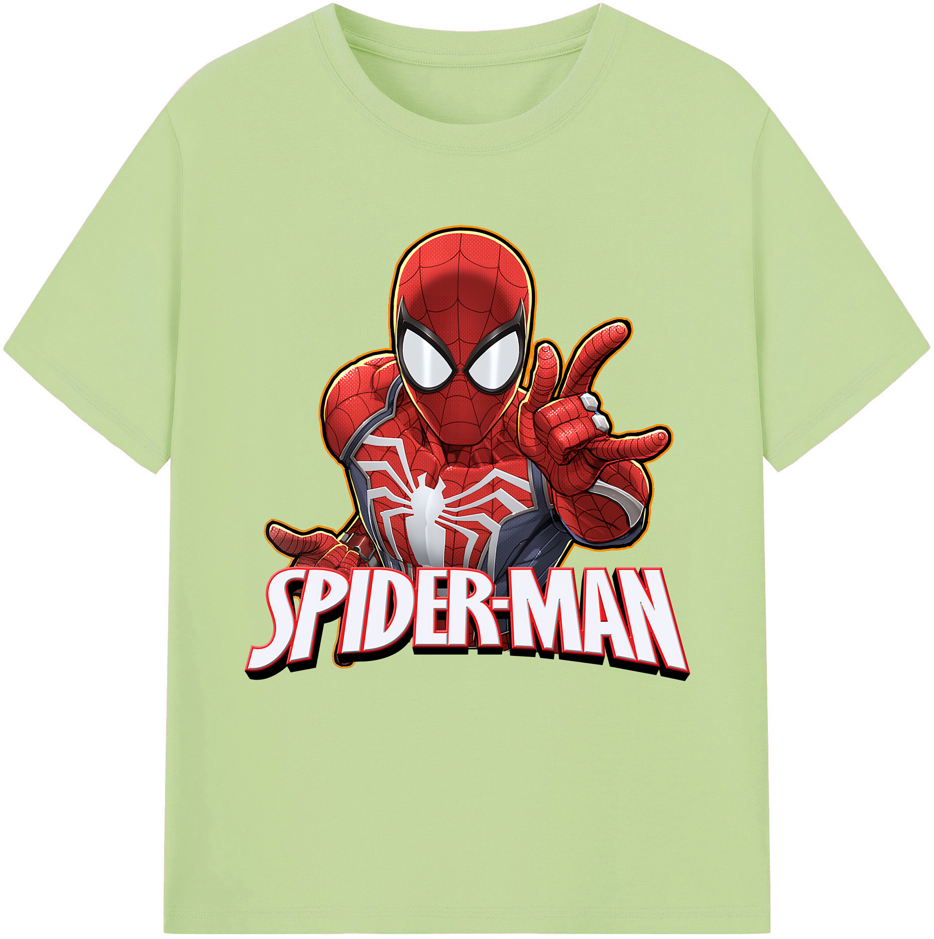 （画像用） Spider Man スパイダーマン 綿100％半袖Tシャツ（フロントプリント）